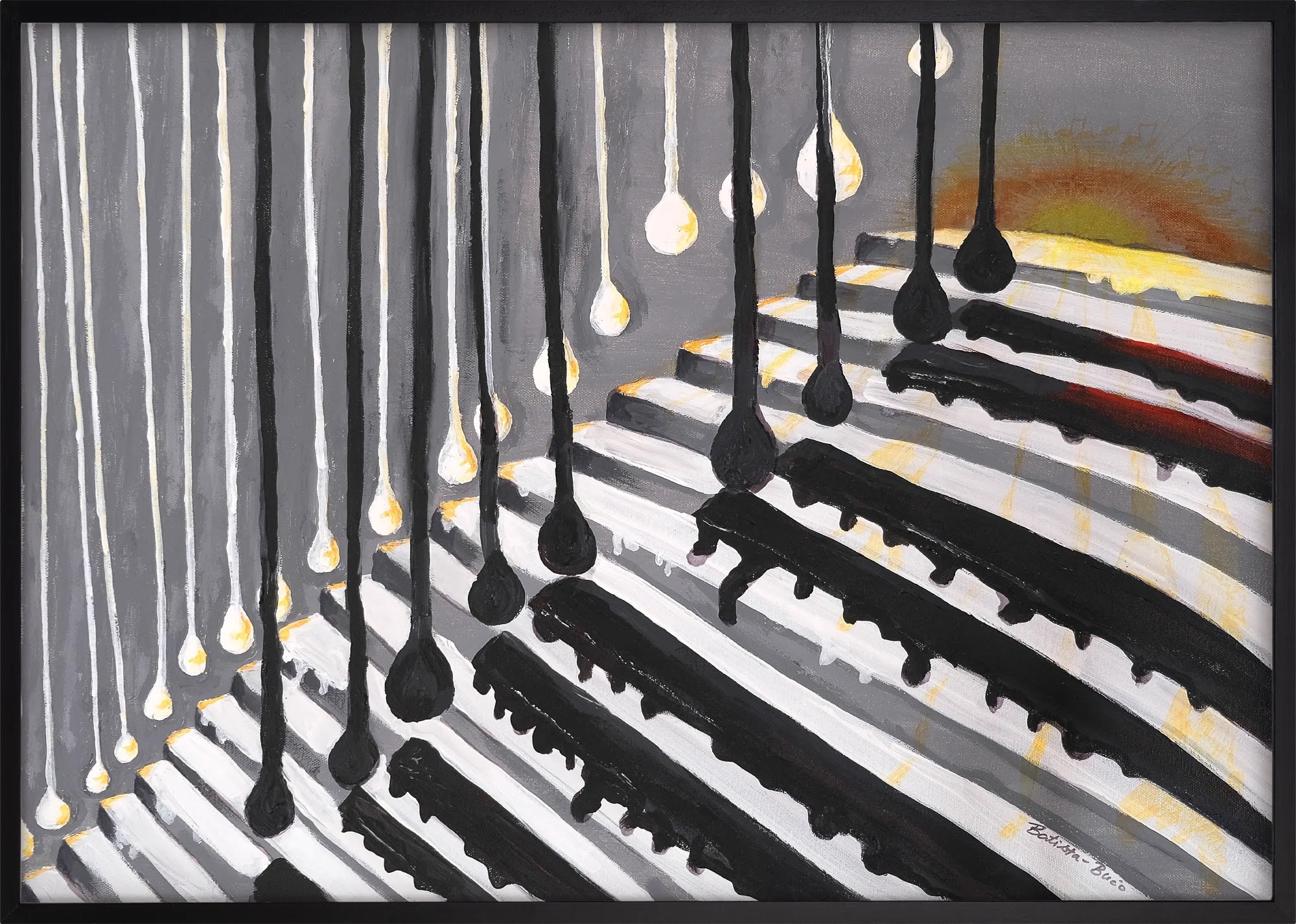 Golden Cascade by Dragica Buco — black framed art print