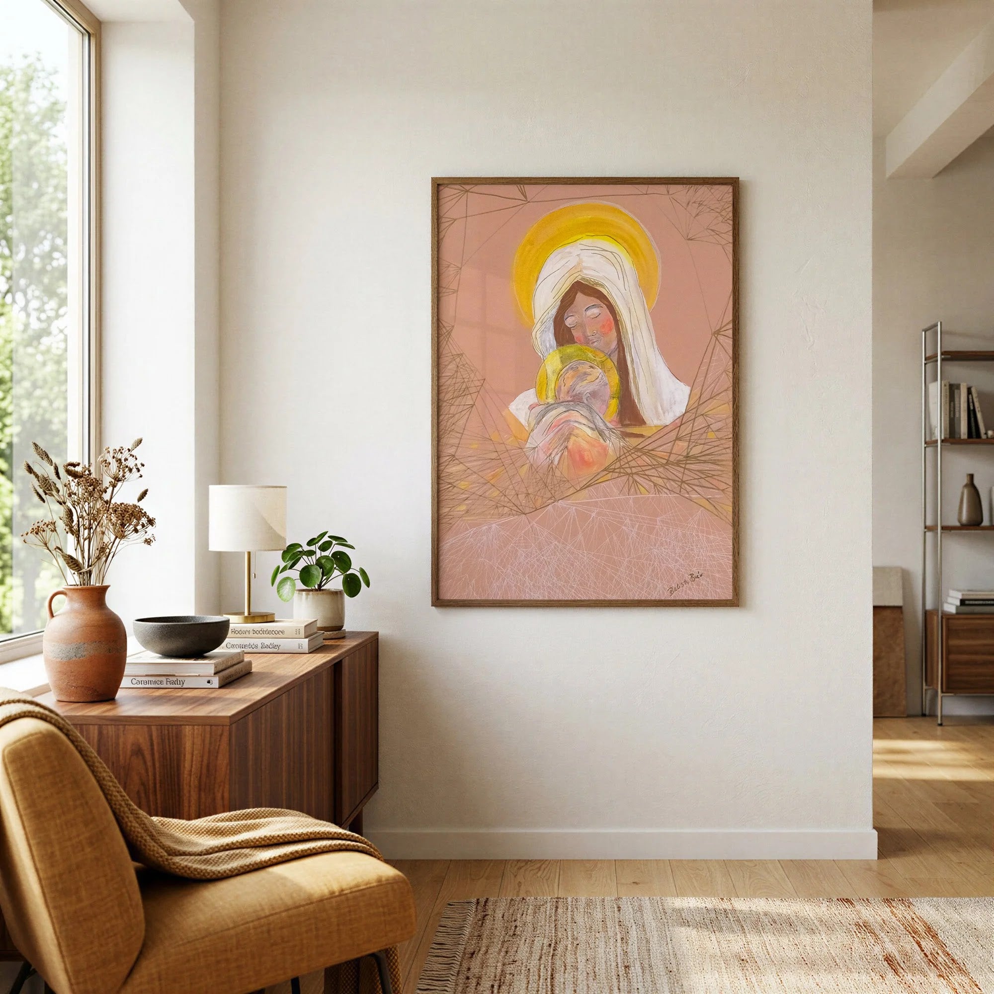 Madonna of the Golden Halo by Dragica Buco — lifestyle mockup art print