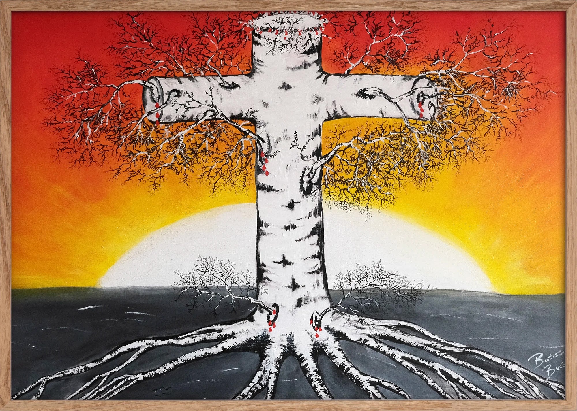 Tree of Faith by Dragica Buco — natural oak framed art print