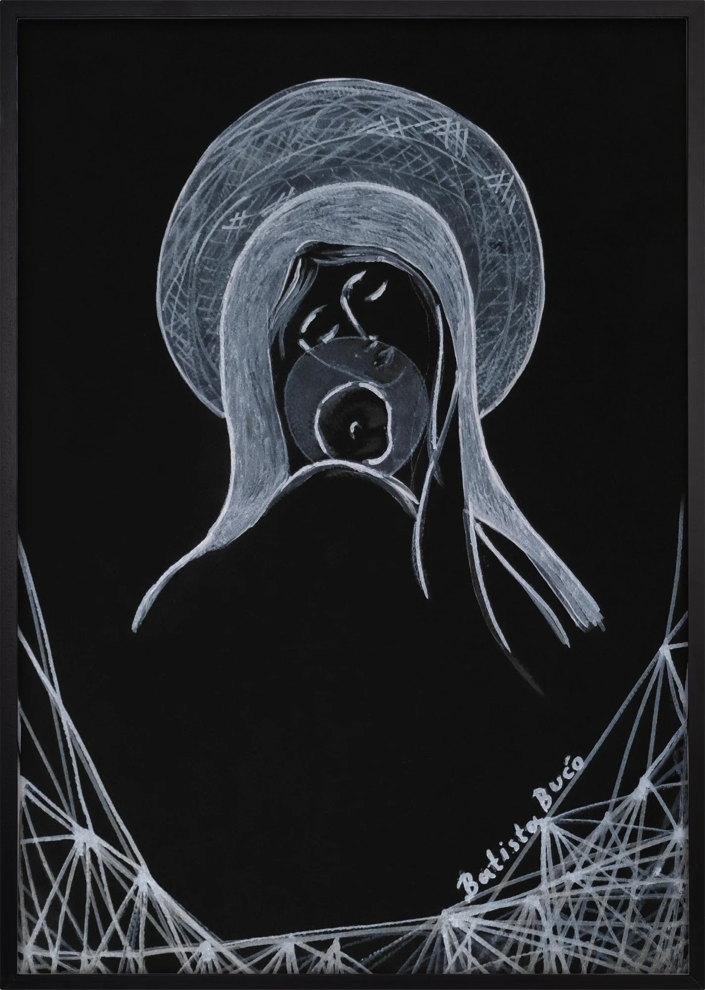 Madonna in Silver Line by Dragica Buco — black framed art print