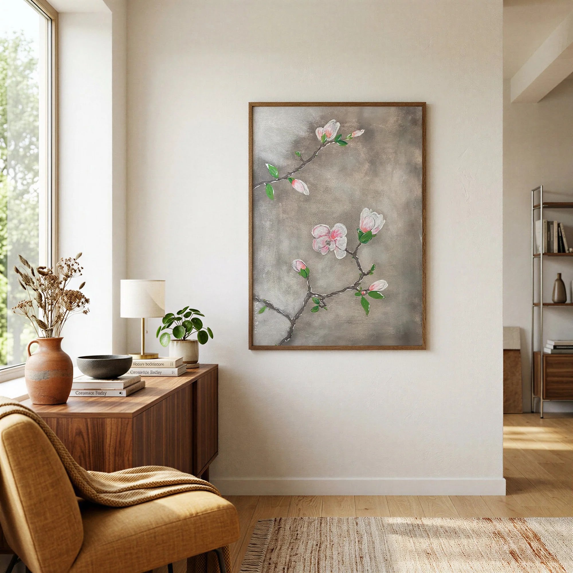 Magnolia Branch by Dragica Buco — lifestyle mockup art print