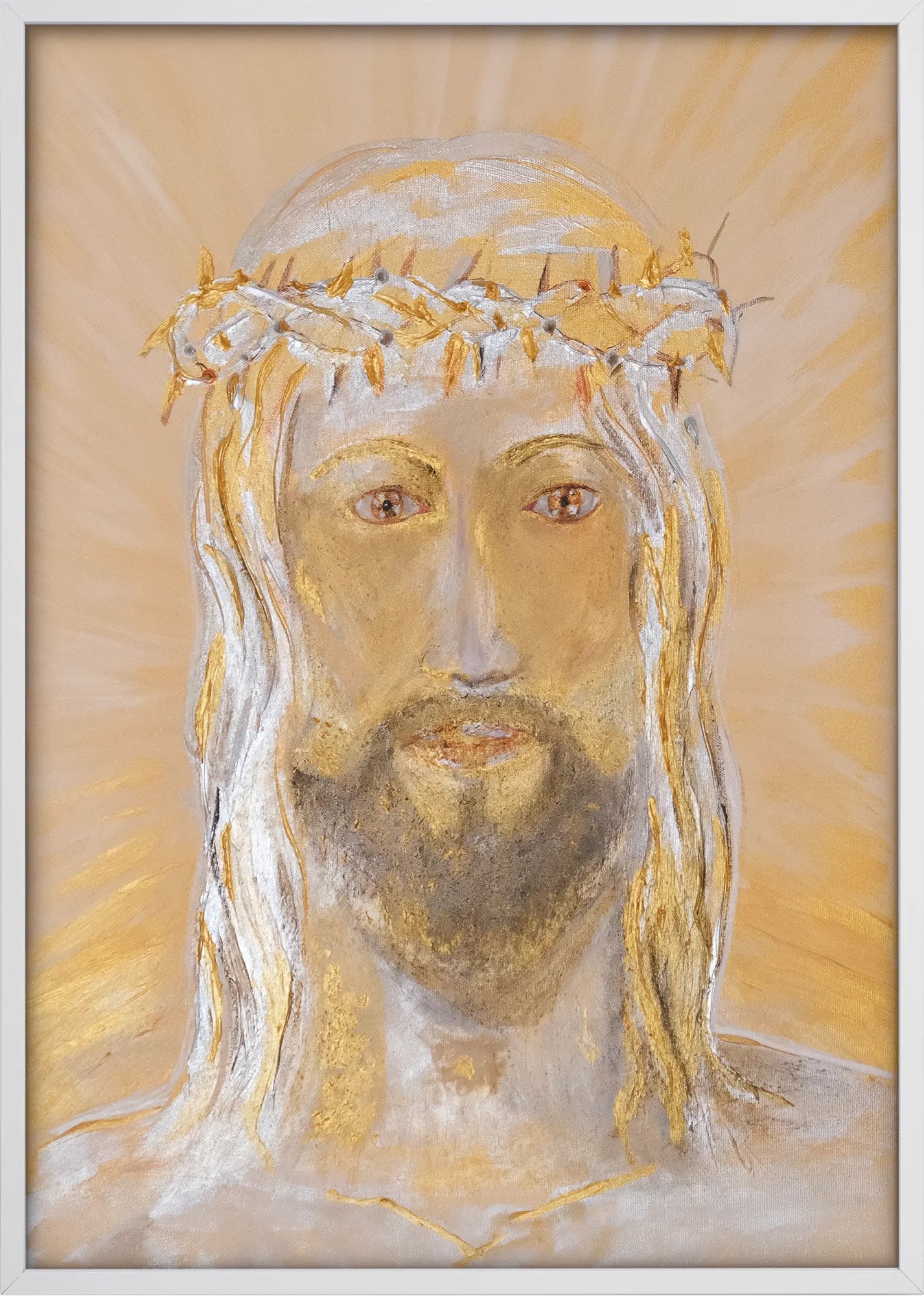 Holy Face by Dragica Buco — white framed art print