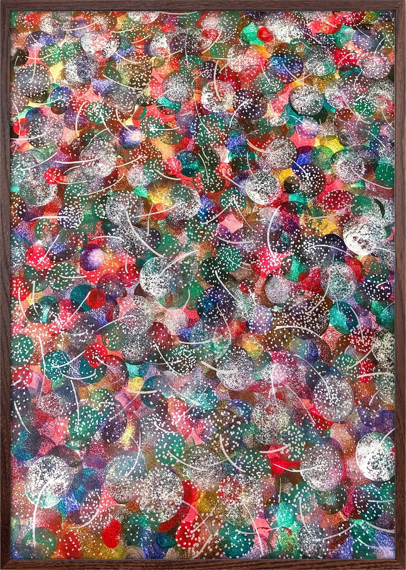 Confetti Bloom by Dragica Buco — dark wood framed art print