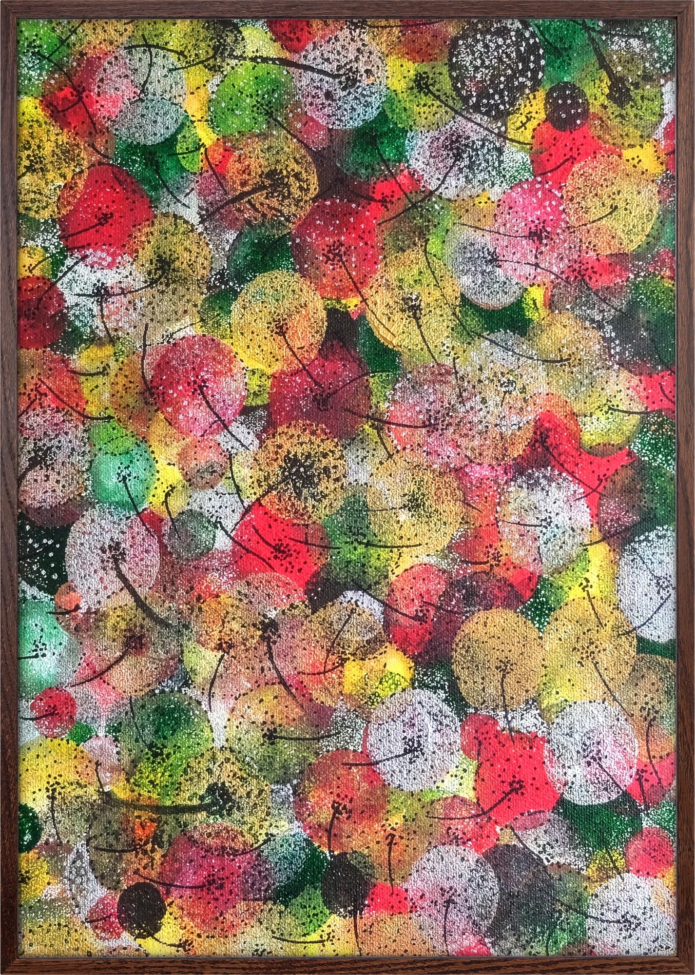 Autumn Dandelion Drift by Dragica Buco — dark wood framed art print