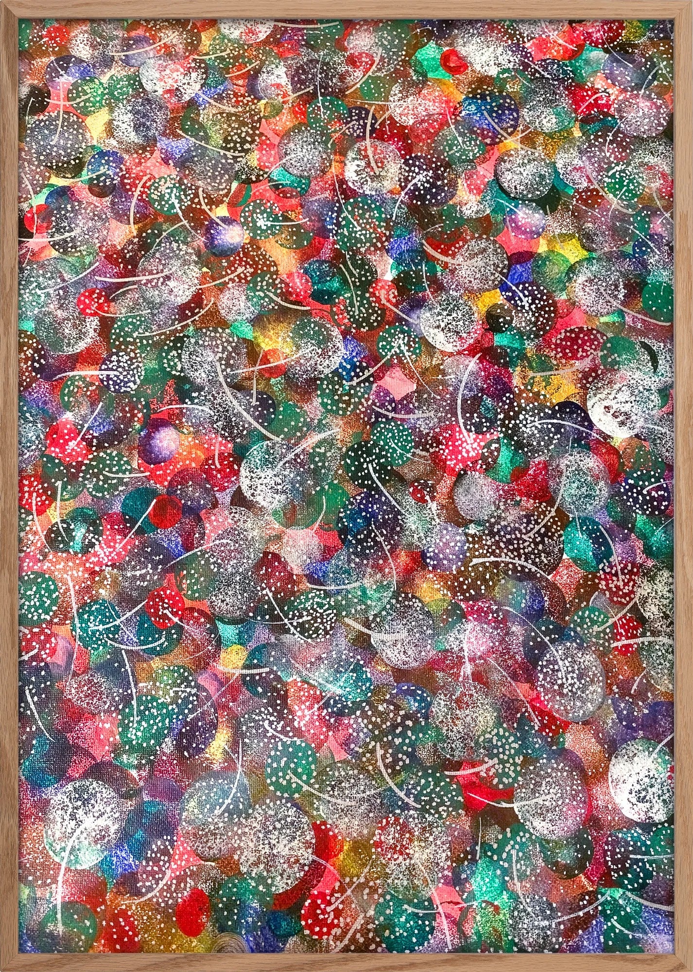 Confetti Bloom by Dragica Buco — oak framed art print