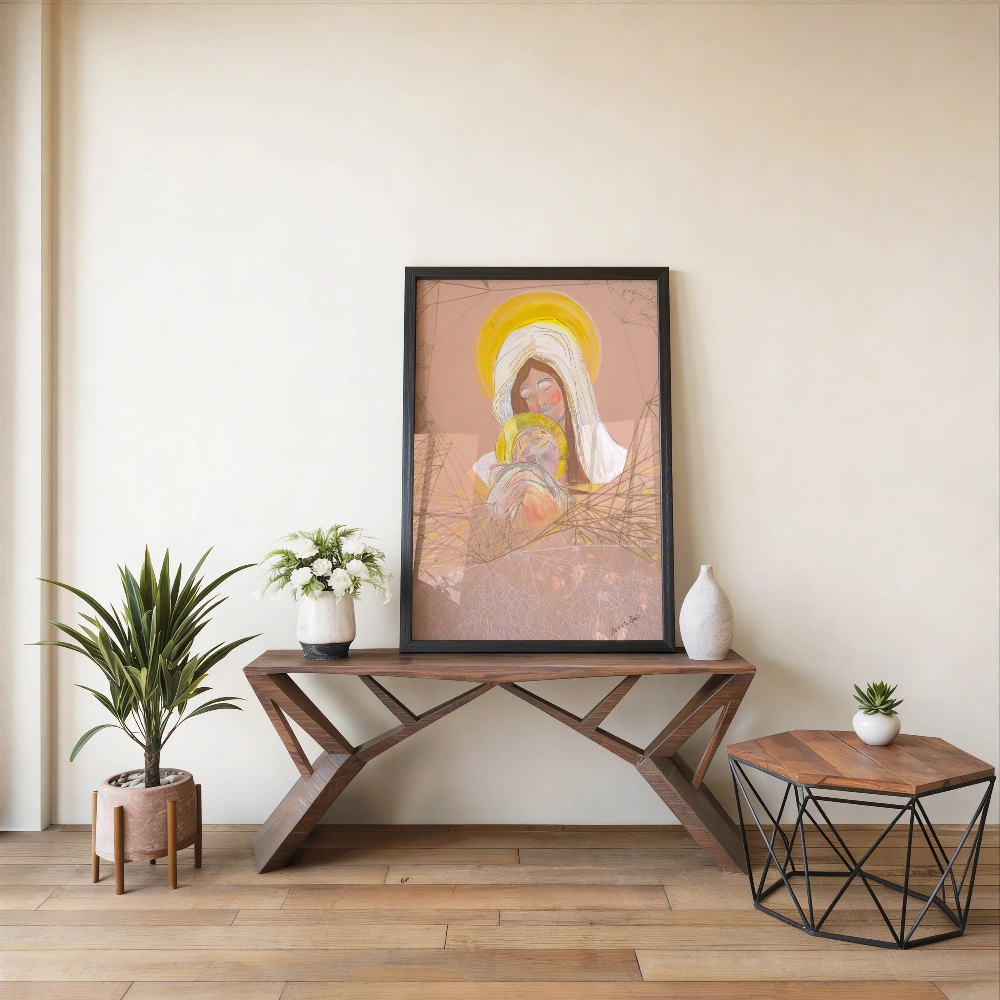 Madonna of the Golden Halo by Dragica Buco — lifestyle mockup art print