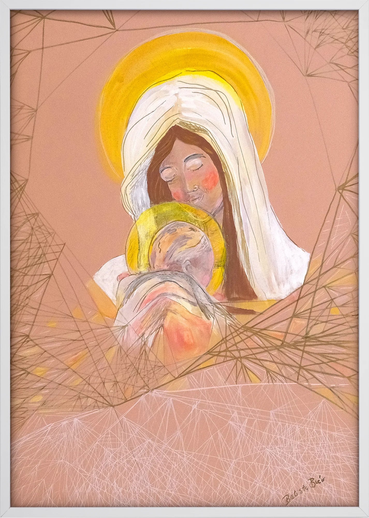 Madonna of the Golden Halo by Dragica Buco — white framed art print