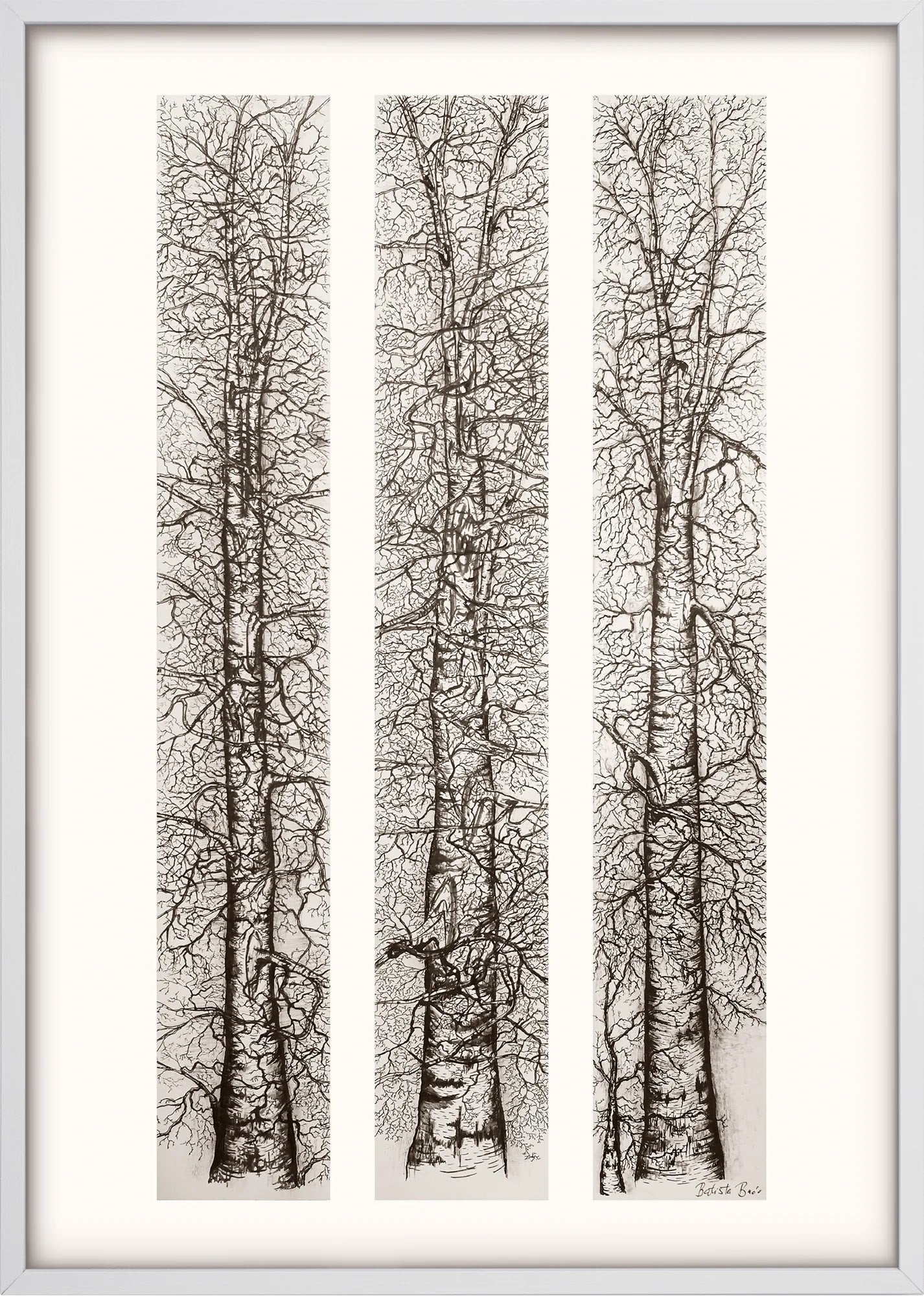 Winter Triptych by Dragica Buco — white framed art print