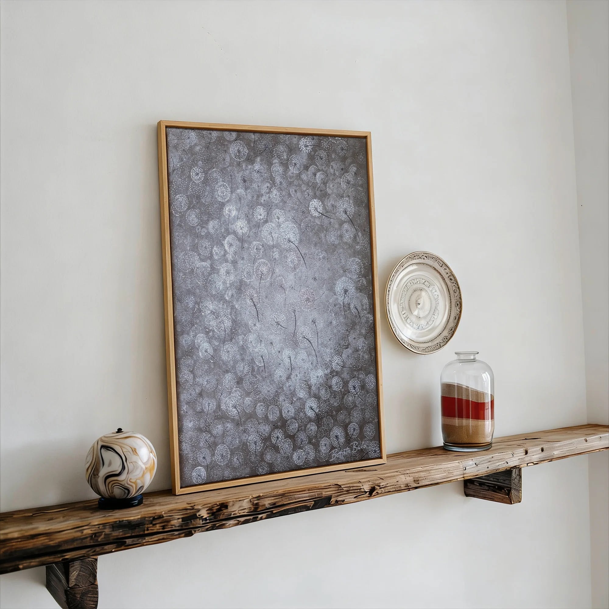 Silver Dandelions by Dragica Buco — canvas