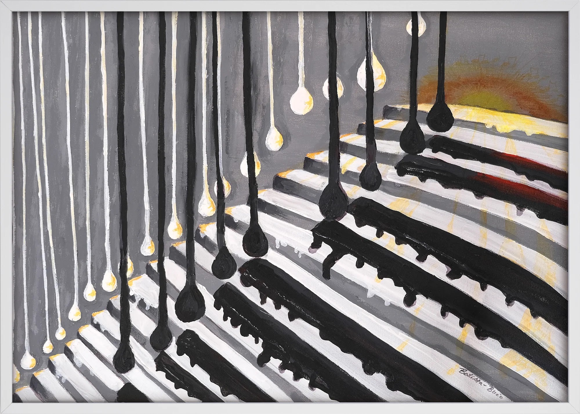 Golden Cascade by Dragica Buco — white framed art print