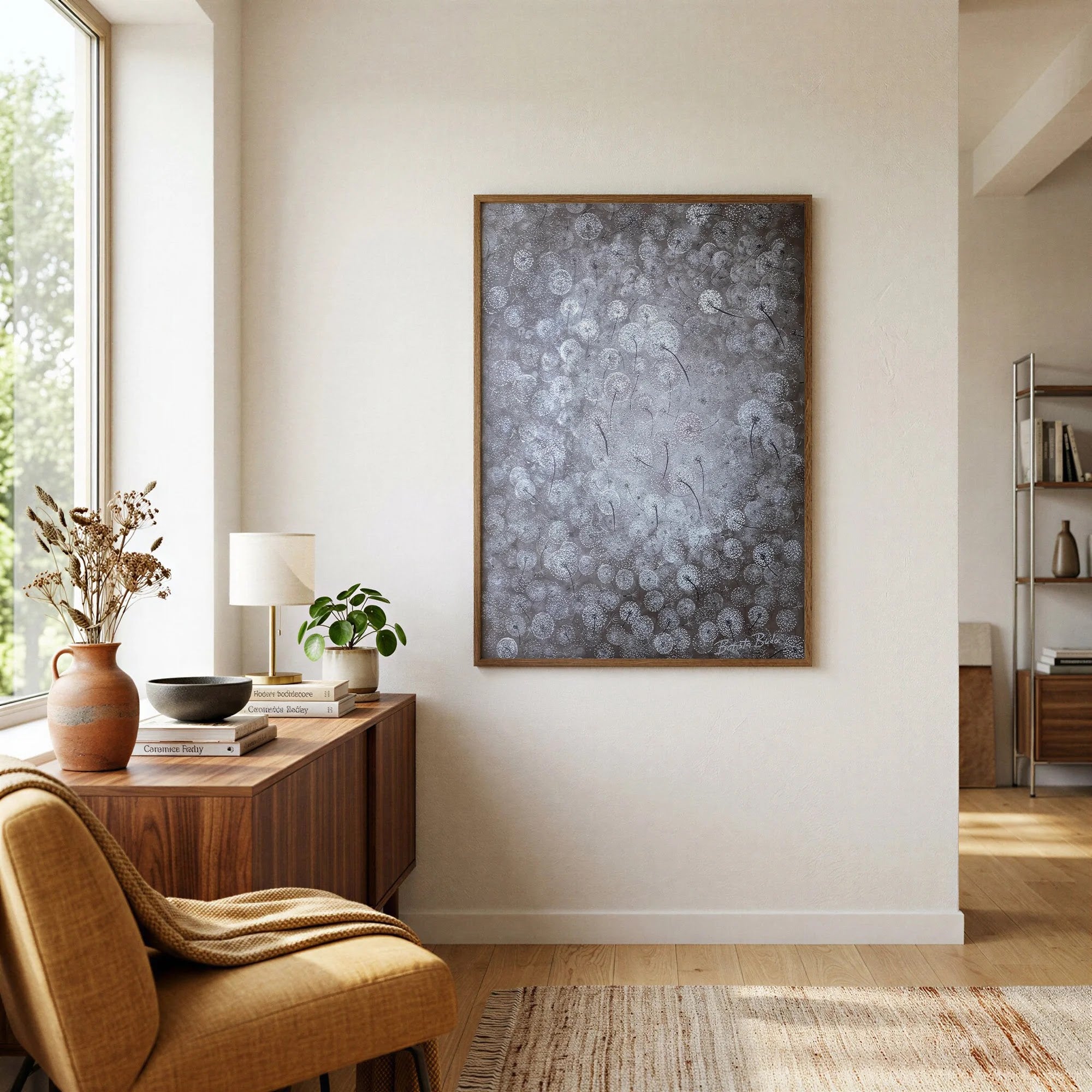Silver Dandelions by Dragica Buco — lifestyle context art print