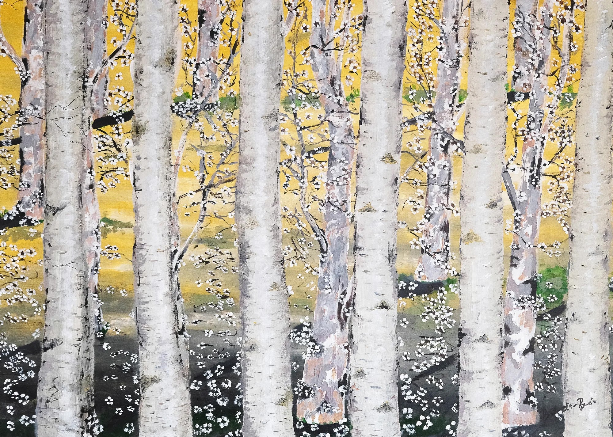 Golden Birch Grove by Dragica Buco — unframed art print