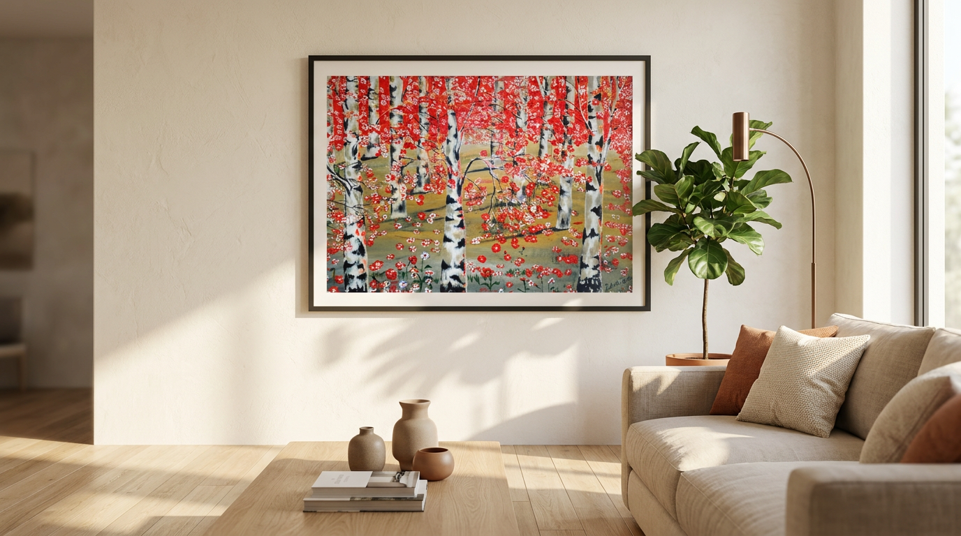 Batista Buco hero - Dragica Buco framed art in a styled living room