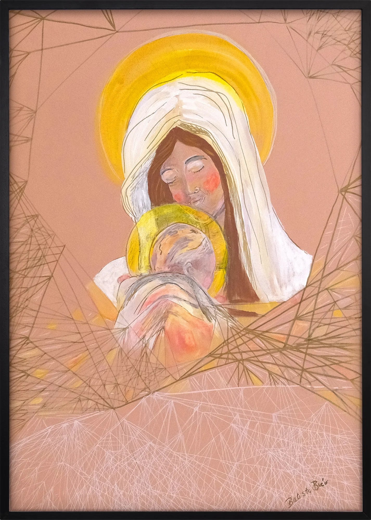 Madonna of the Golden Halo by Dragica Buco — black framed art print