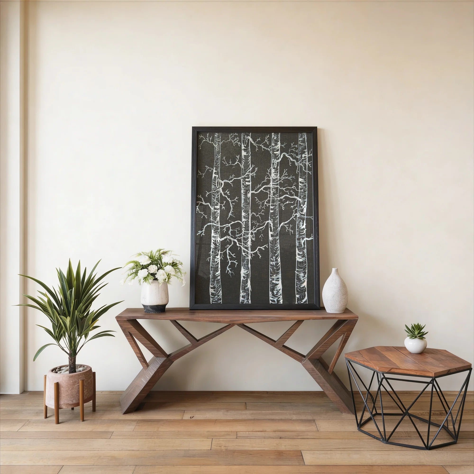 Birches at Midnight by Dragica Buco — lifestyle mockup art print