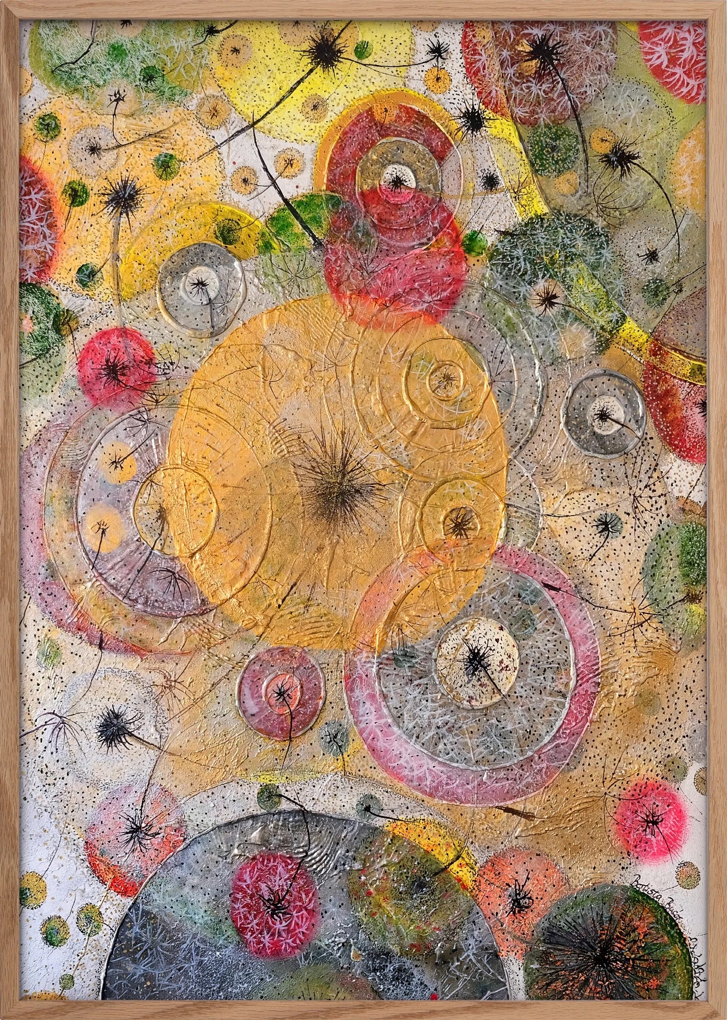 Golden Orbits by Dragica Buco — oak framed art print