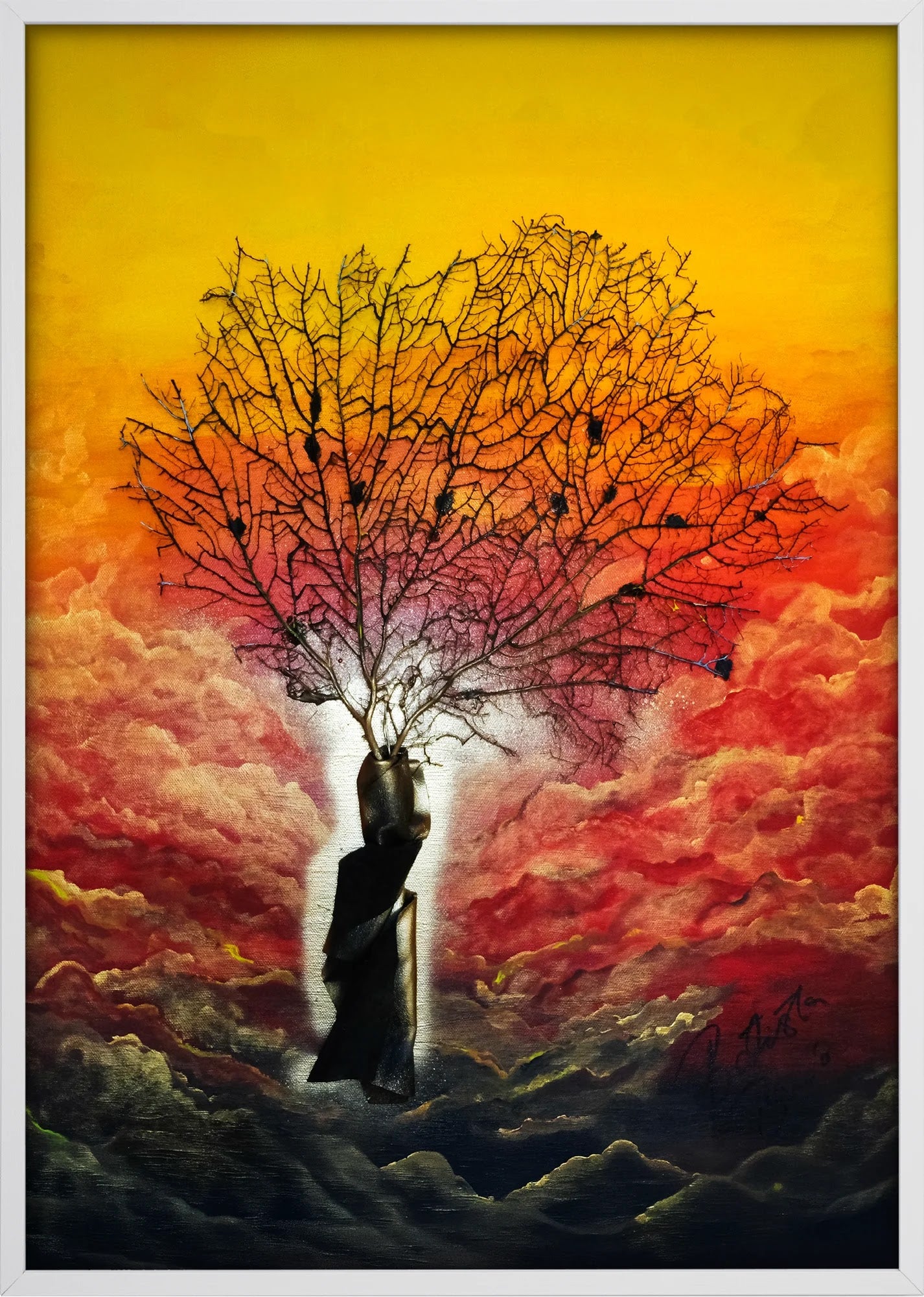 Embrace at Dusk by Dragica Buco — white framed art print