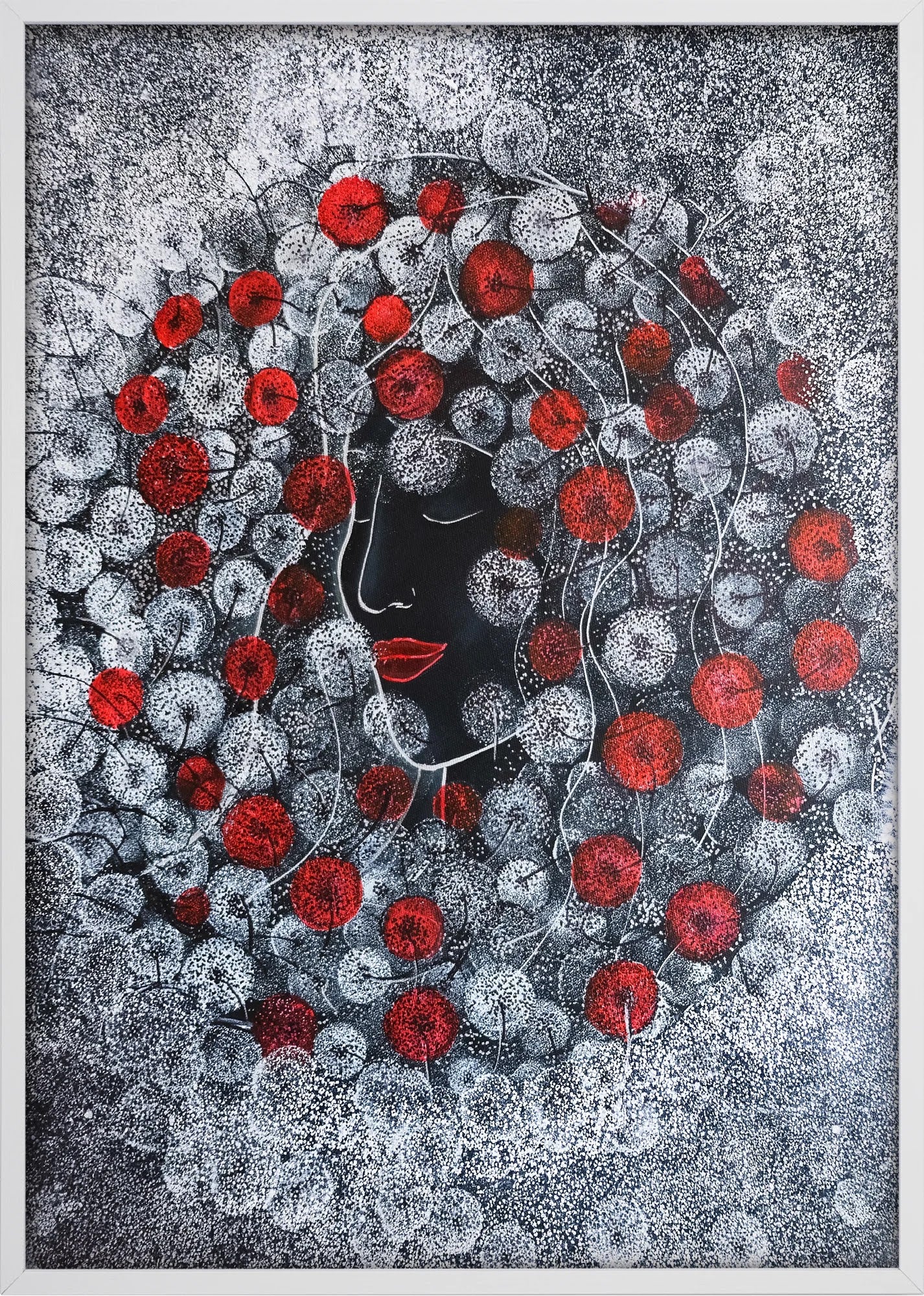 Crimson Reverie by Dragica Buco — white framed art print