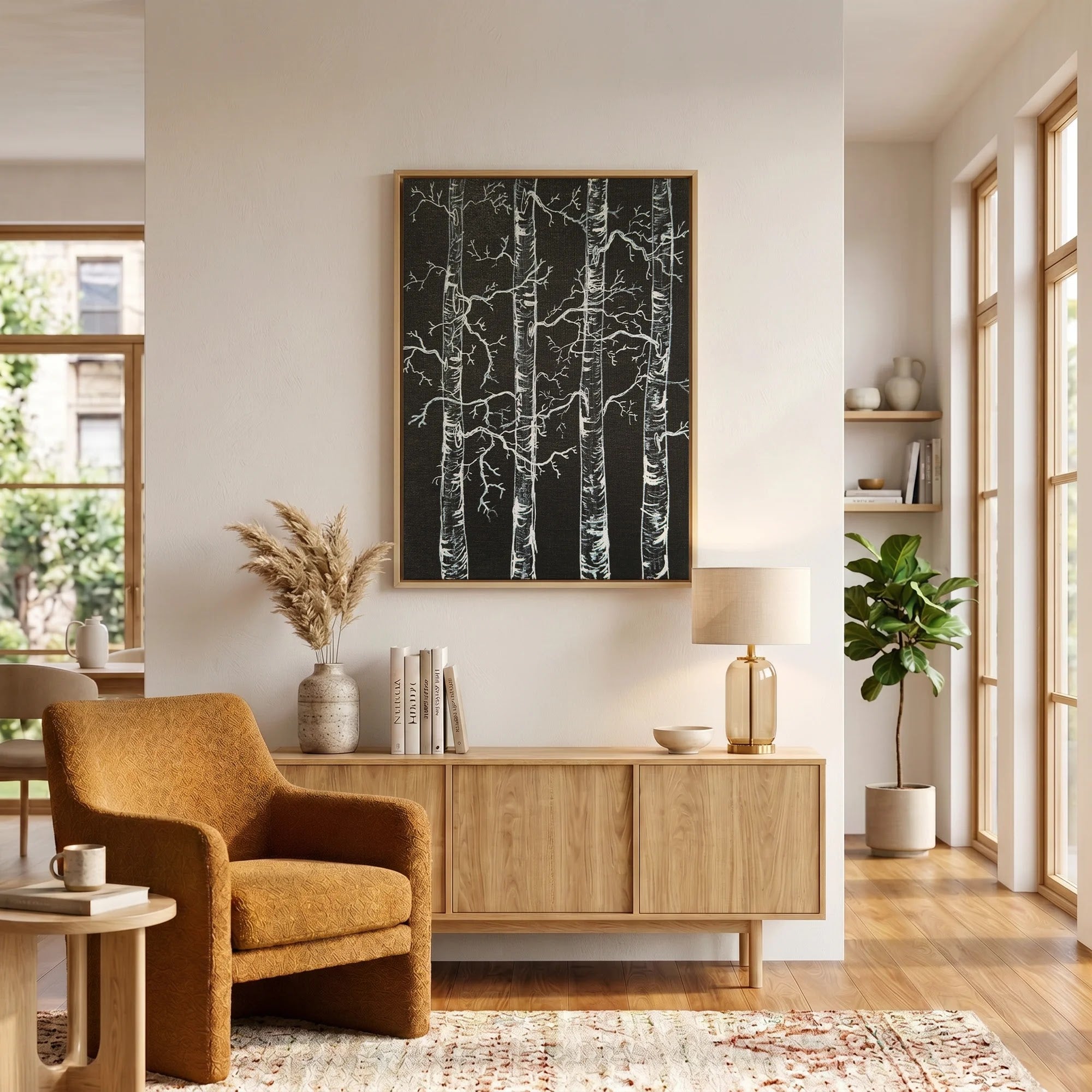 Birches at Midnight by Dragica Buco — canvas