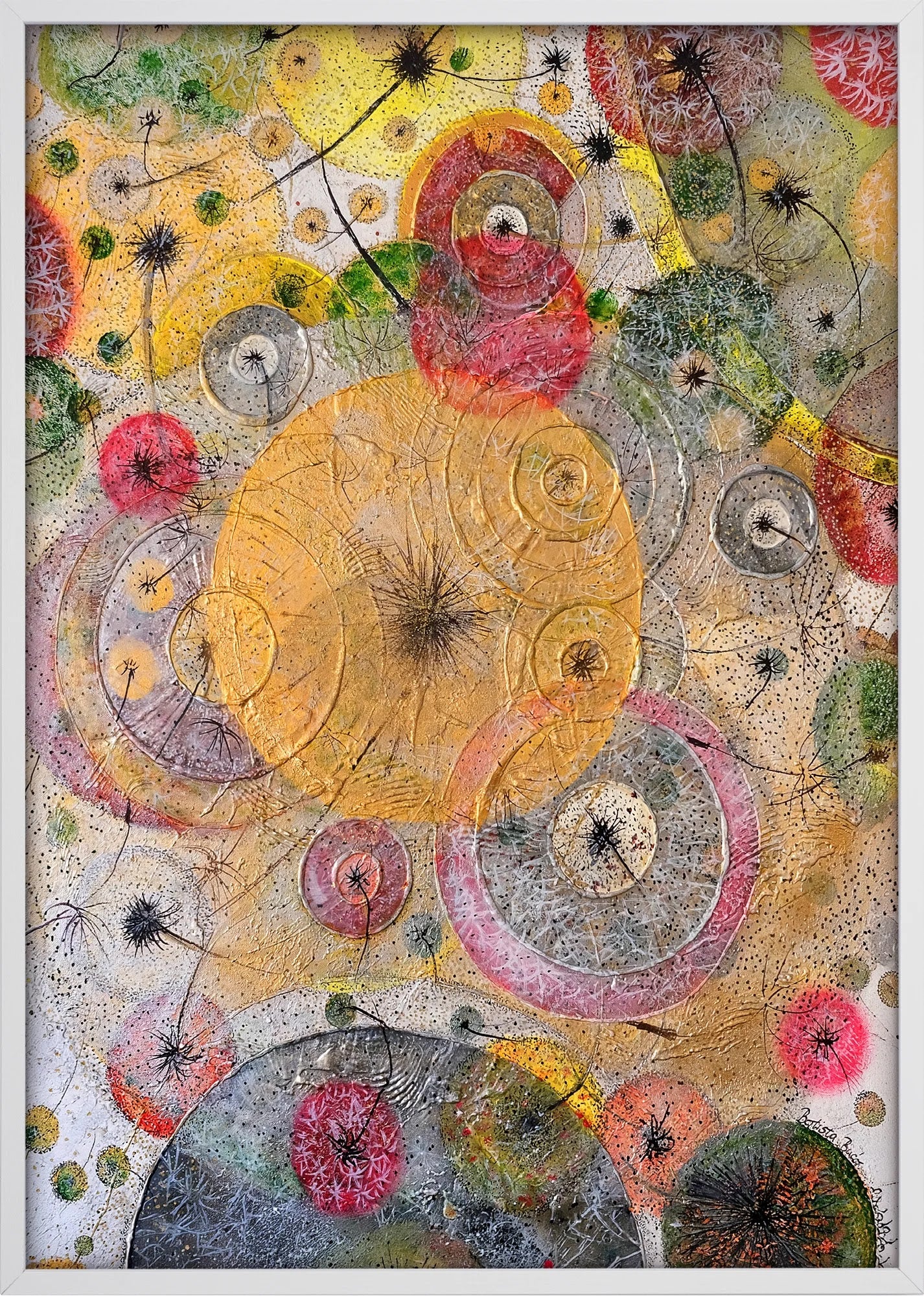 Golden Orbits by Dragica Buco — white framed art print
