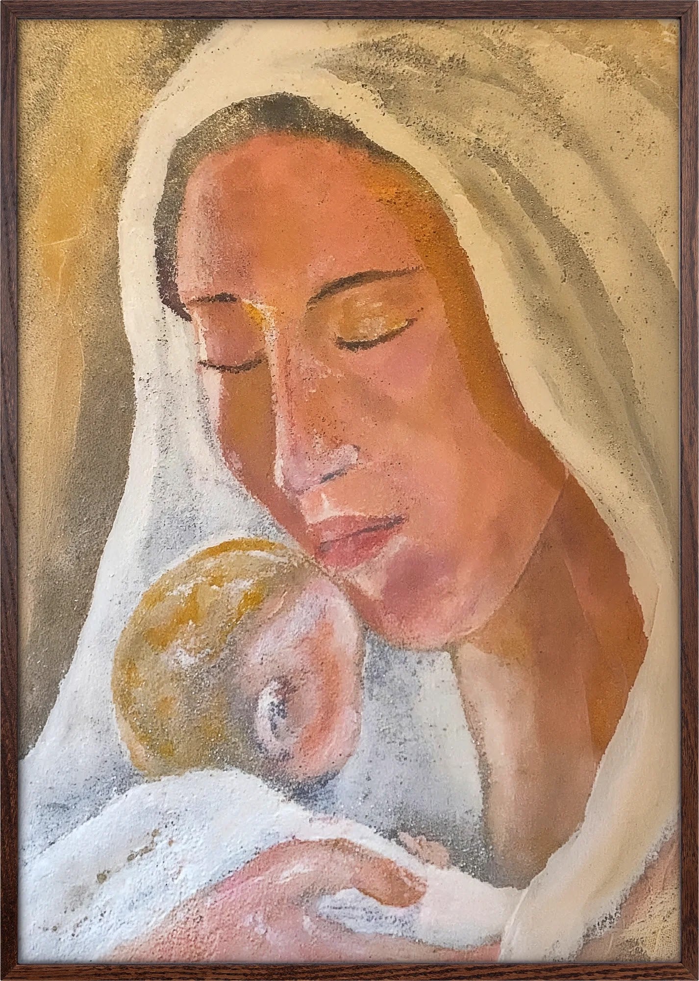 Mother's Embrace by Dragica Buco — dark wood framed art print