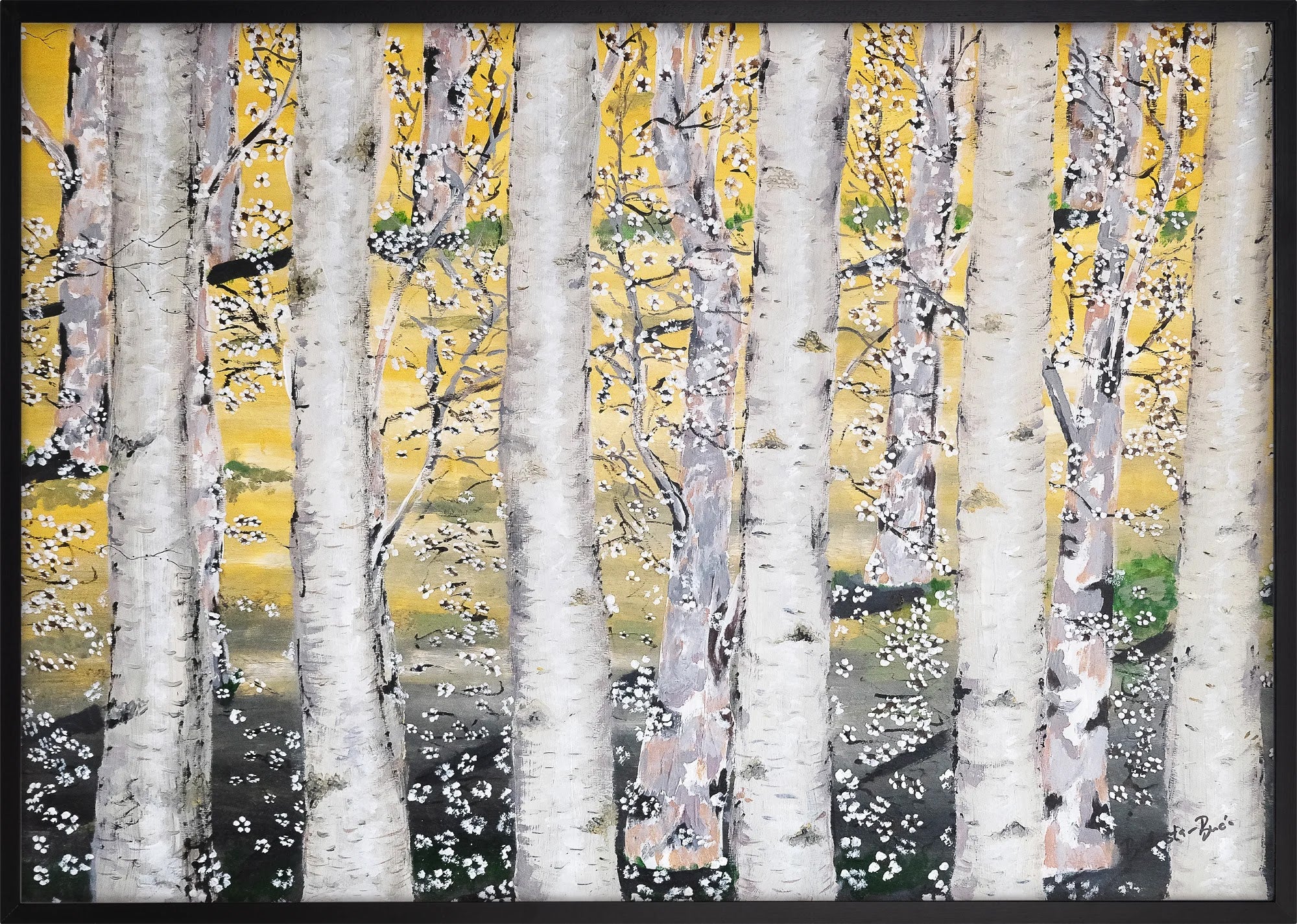 Golden Birch Grove by Dragica Buco — black framed art print