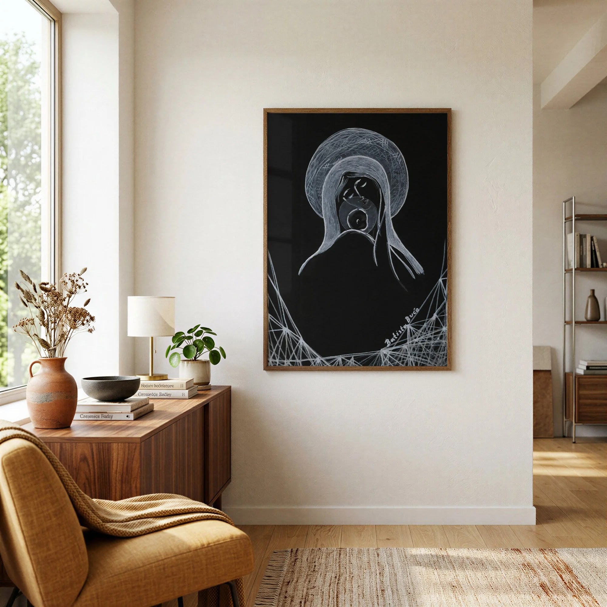 Madonna in Silver Line by Dragica Buco — lifestyle interior art print