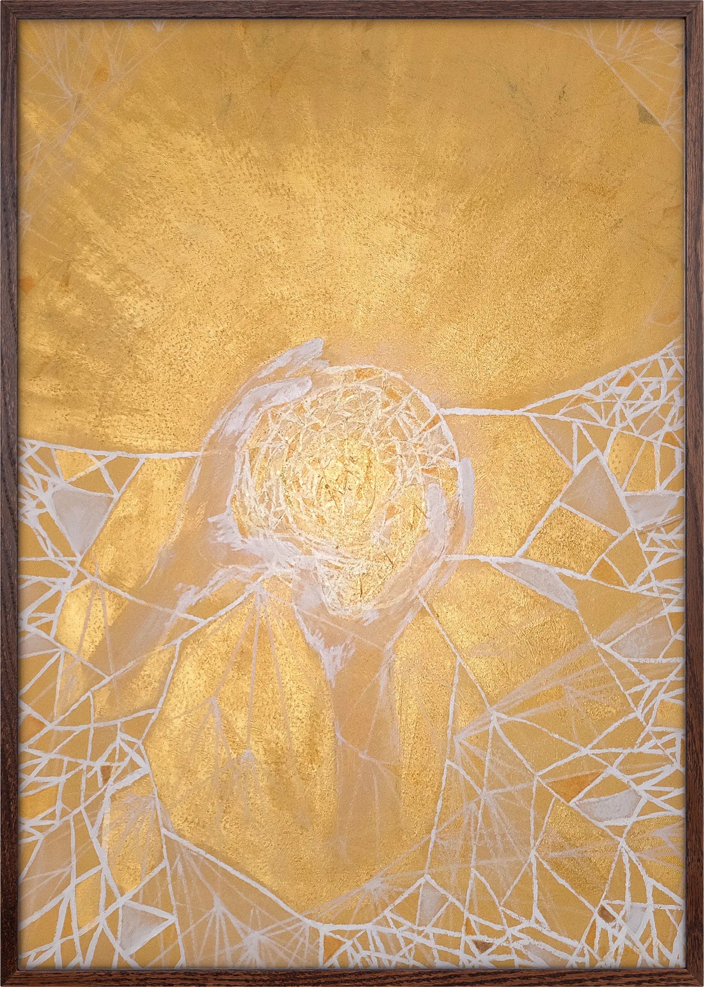 Golden Genesis by Dragica Buco — dark wood framed art print