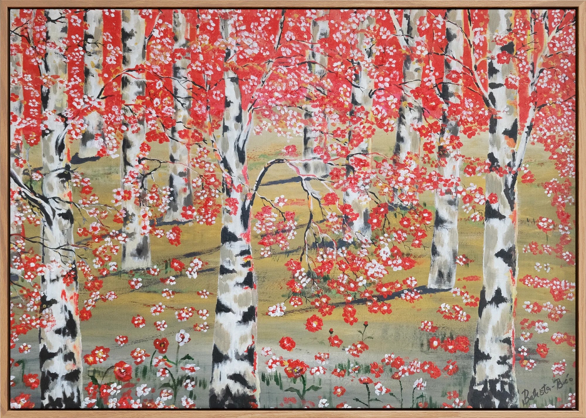Crimson Birches by Dragica Buco — canvas