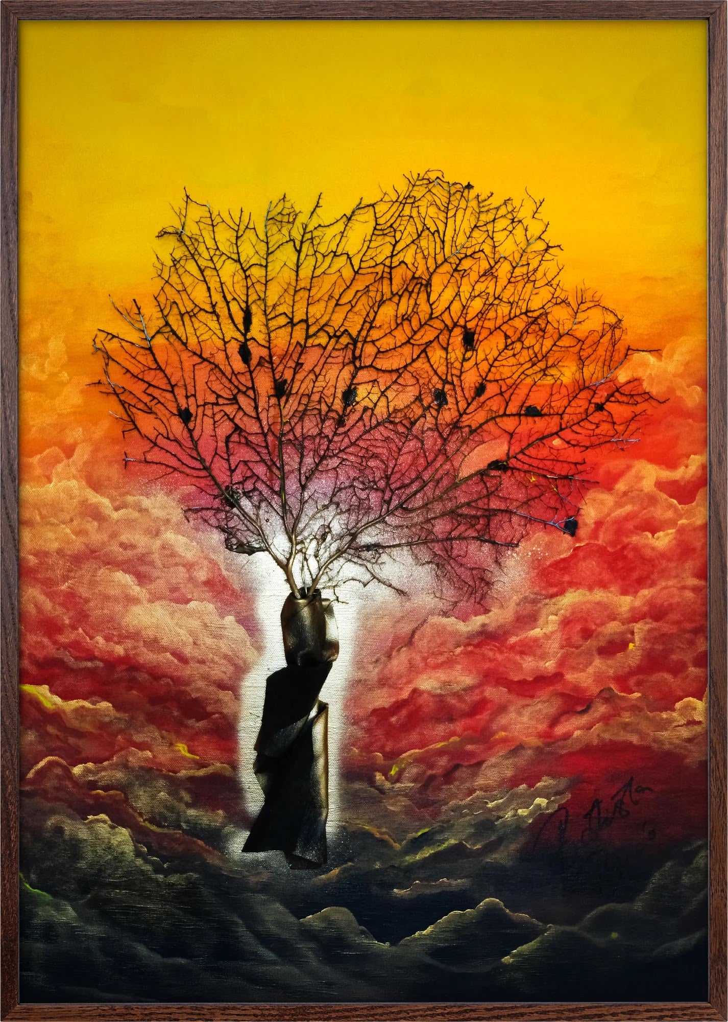 Embrace at Dusk by Dragica Buco — dark wood framed art print