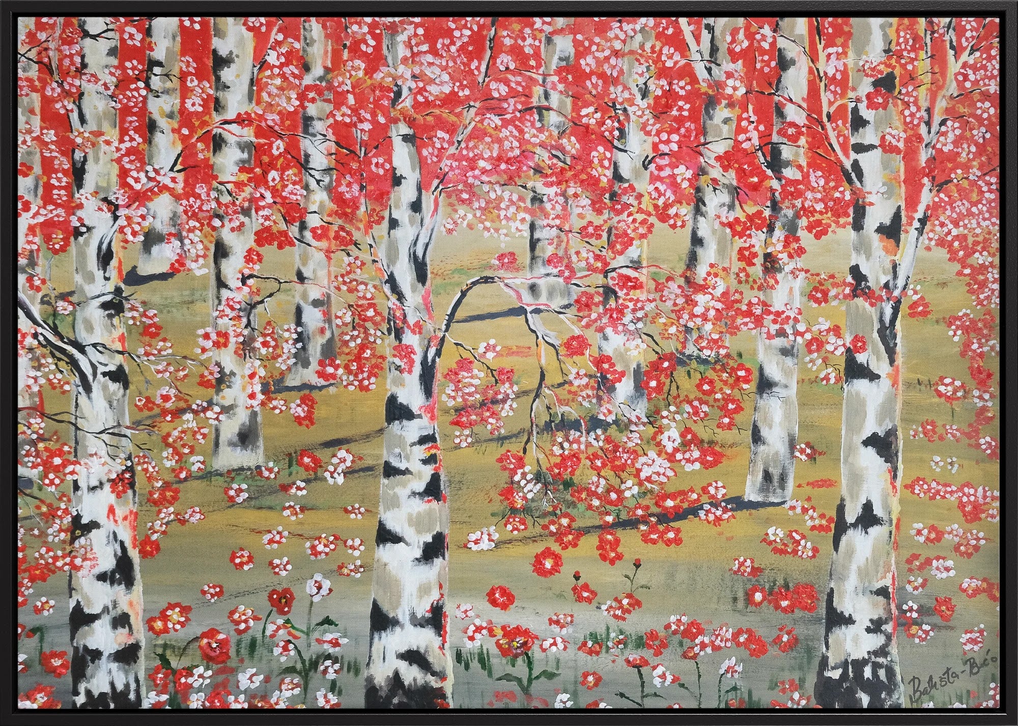 Crimson Birches by Dragica Buco — canvas