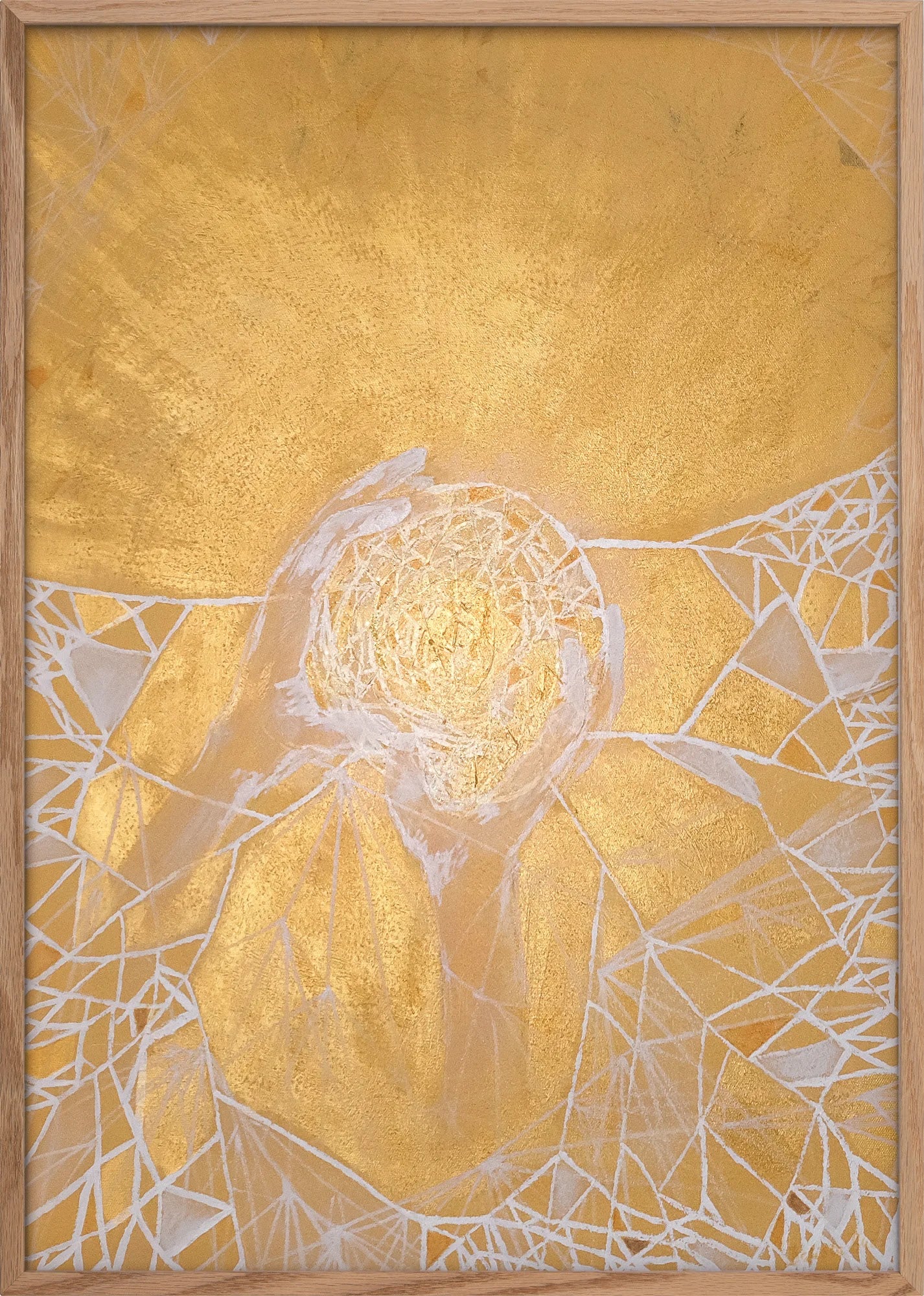 Golden Genesis by Dragica Buco — natural oak framed art print