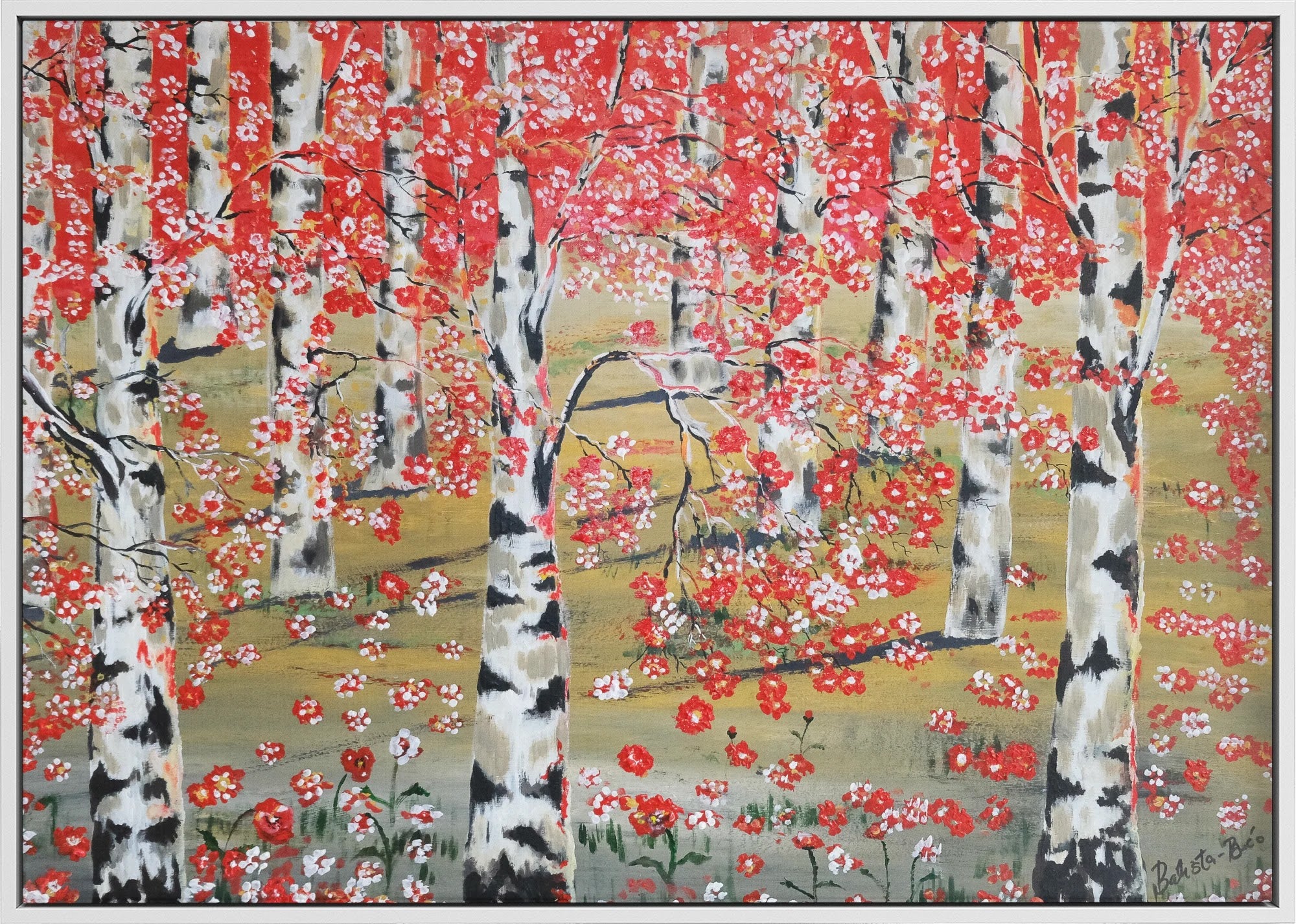 Crimson Birches by Dragica Buco — canvas