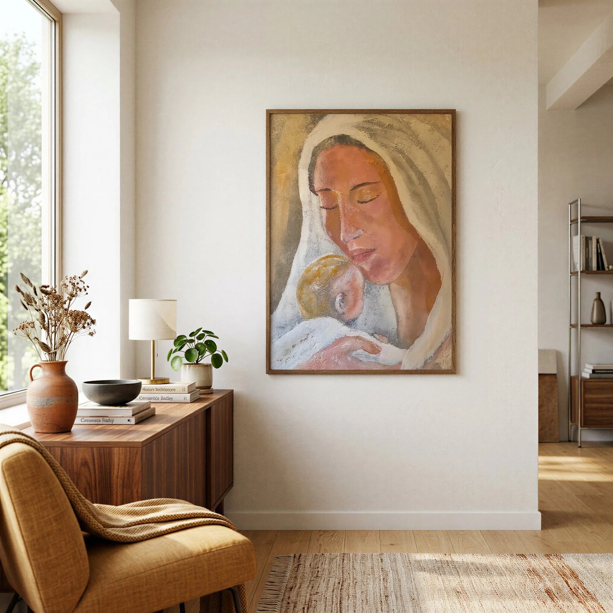 Mother's Embrace by Dragica Buco — lifestyle mockup art print