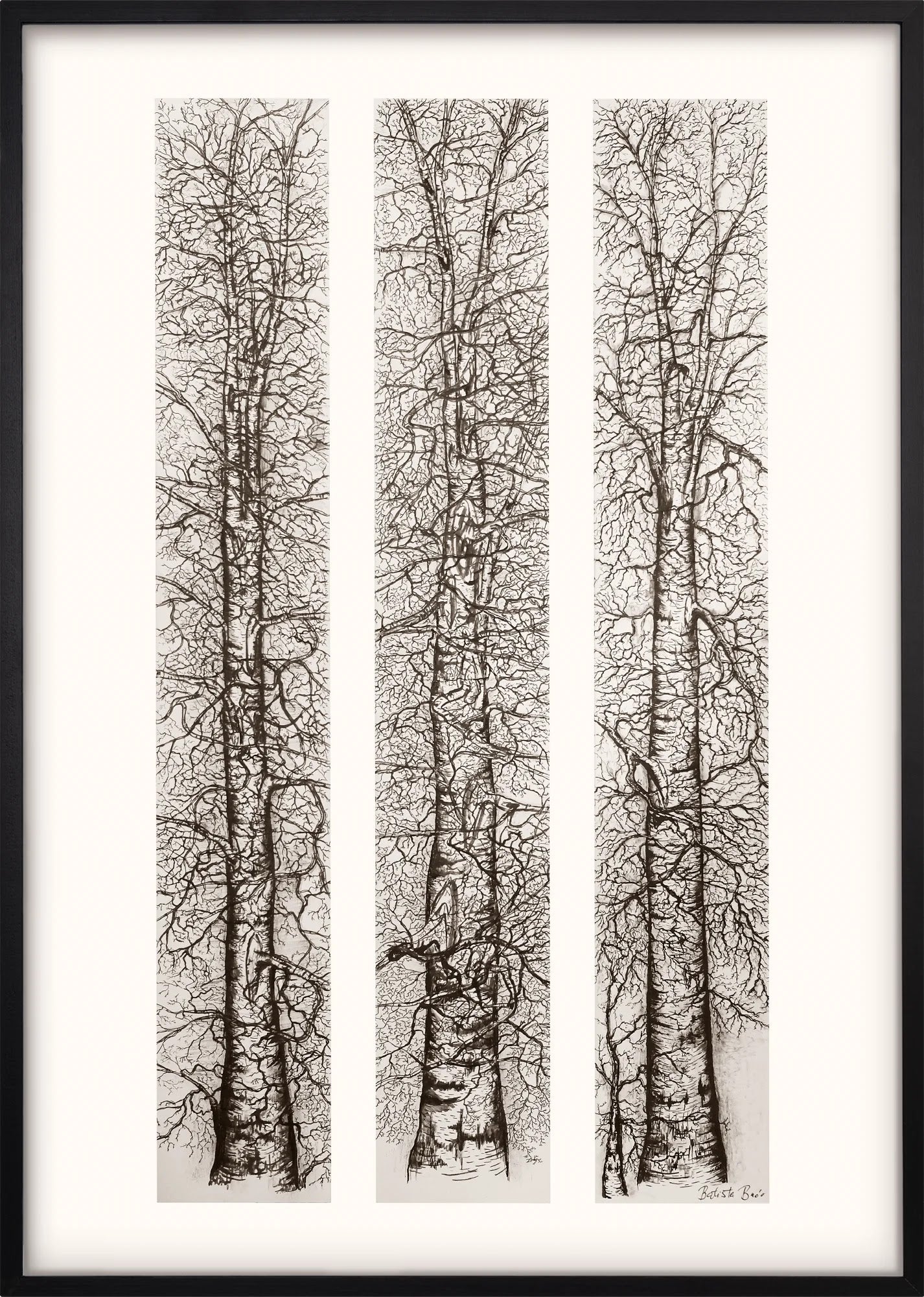 Winter Triptych by Dragica Buco — black framed art print