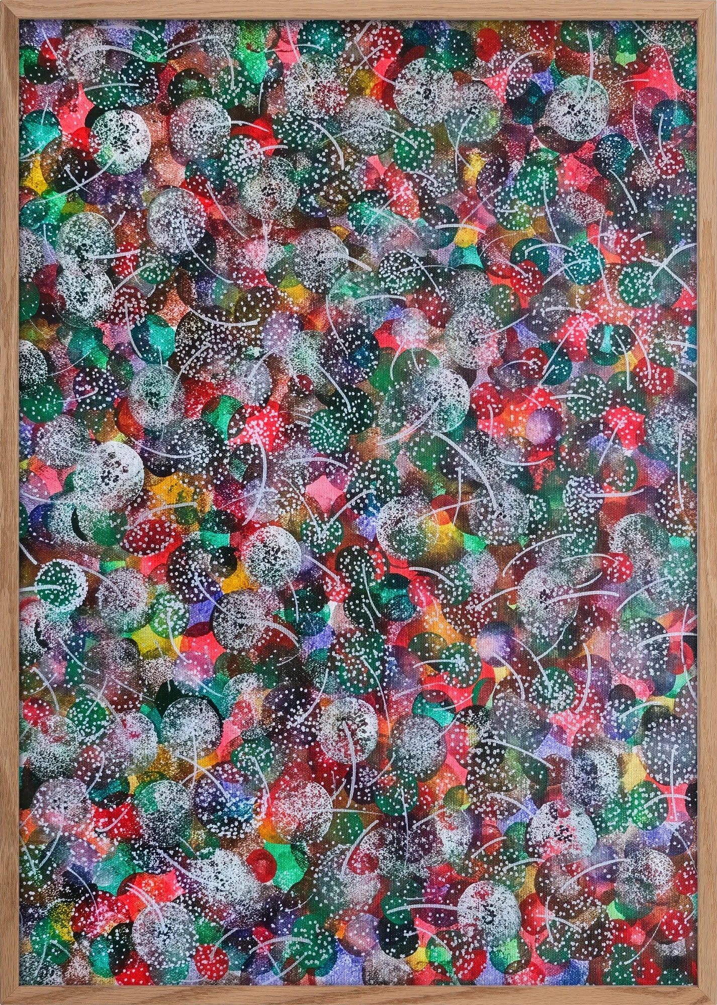 Confetti Bloom by Dragica Buco — natural oak framed art print